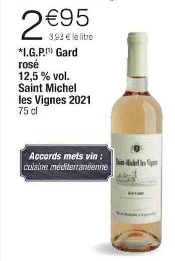 *i.g.p. gard rosé 12,5% vol. saint michel les vignes 2021