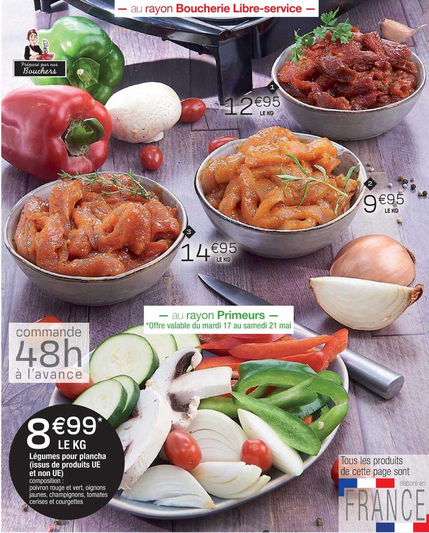 légumes pour plancha (issue de produits ue et non ue)