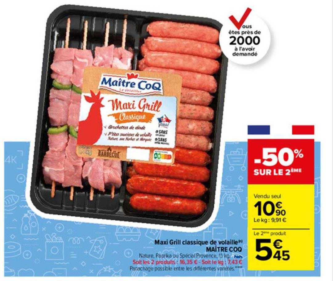 maxi grill classique de volaille maître coq