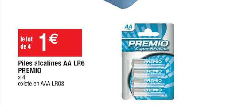 piles alcalines aa lr6 premio