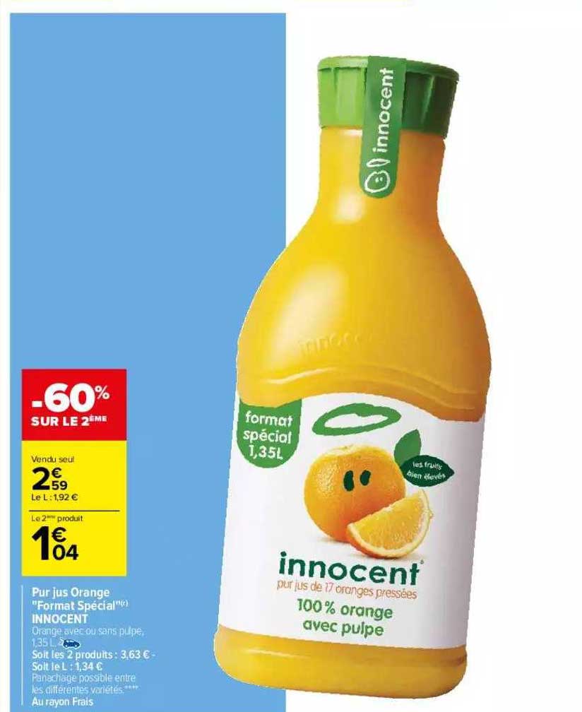 pur jus orange "format spécial" innocent