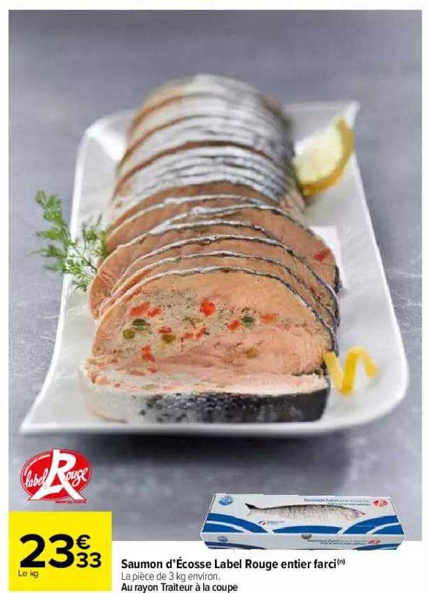 saumon d'écosse label rouge entier farci