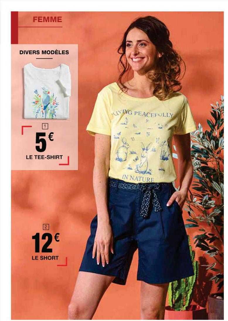 tee-shirt, short femme