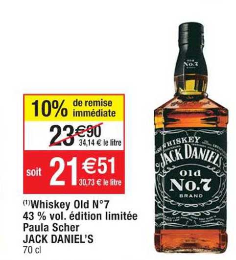 whilkey old n°7 43% vol. édition limitée paula scher jack daniel's