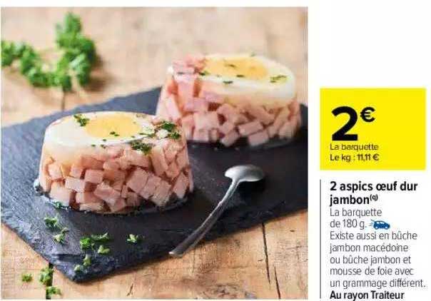 2 Aspics œuf Dur Jambon