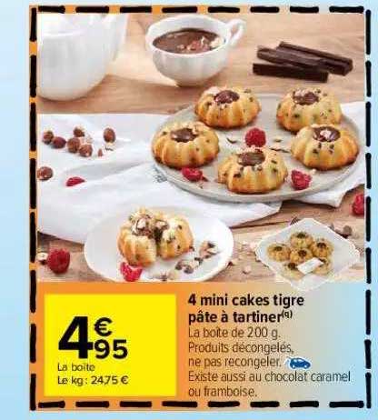 4 Mini Cakes Tigre Pâte à Tartiner