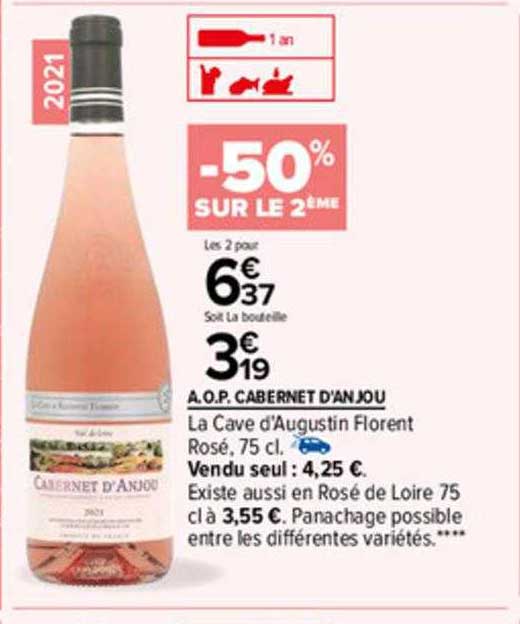a.o.p. cabernet d'anjou la cave d'augustin florent rosé