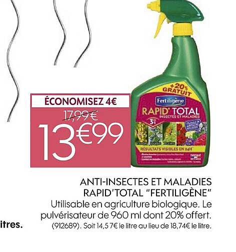 anti-insectes et maladies rapid 'total "fertiligène"