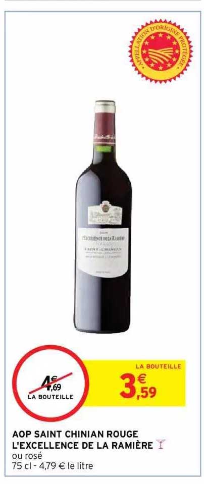 aop saint chinian rouge l'excellence de la ramière