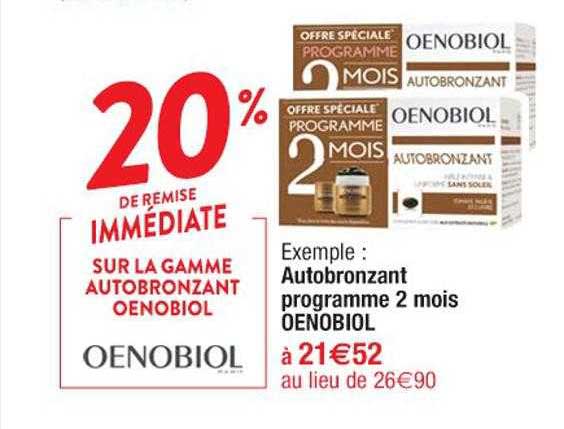 autobronzant programme 1 mois oenobiol