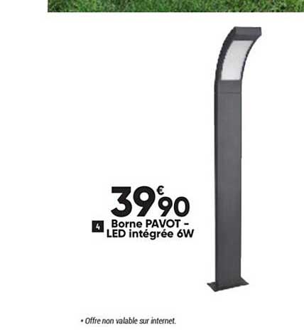 borne pavot - led intégrée 6w