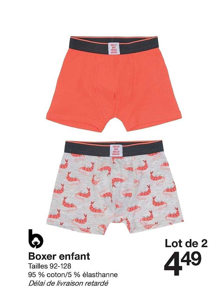 boxer enfant tailles 92-128