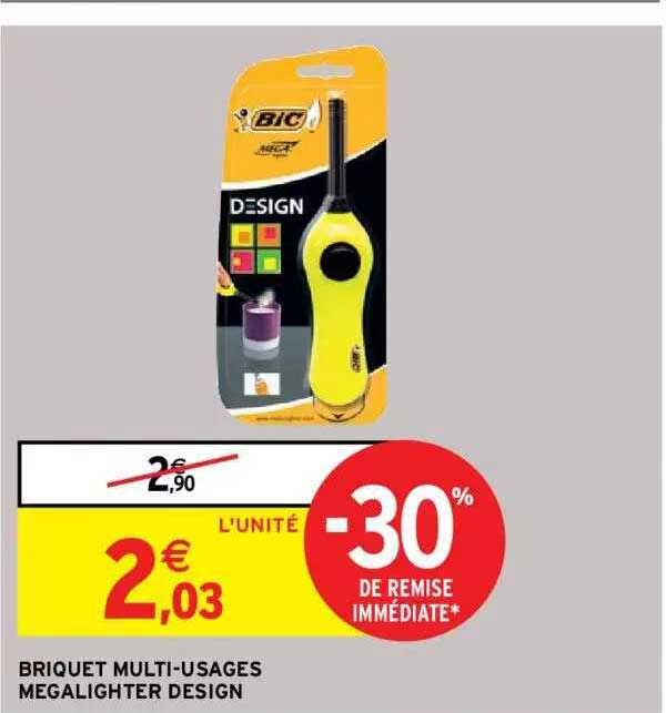 briquet multi-usages megalighter design -30% de remise immédiate