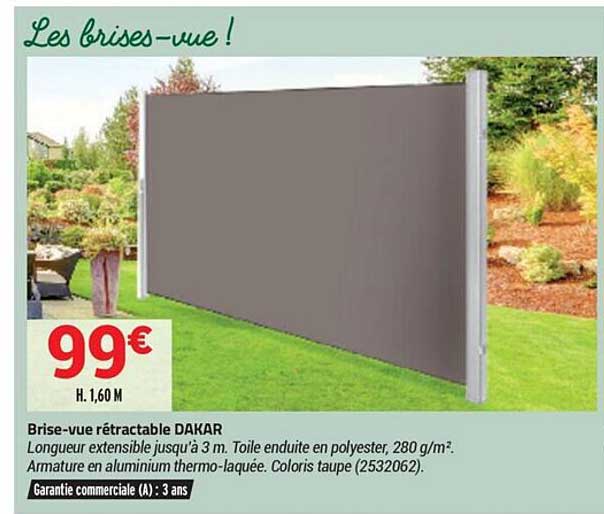 brise-vue rétractable dakar