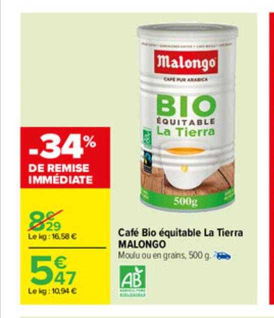 café bio équitable la tierra malongo