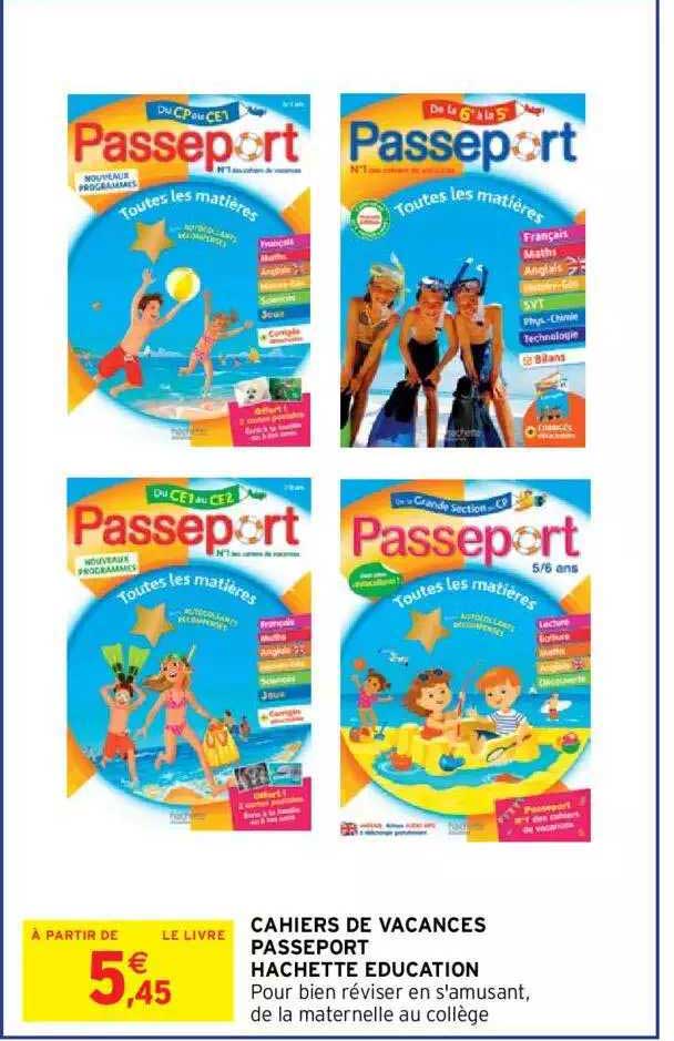 cahiers de vacances passeport hachette education