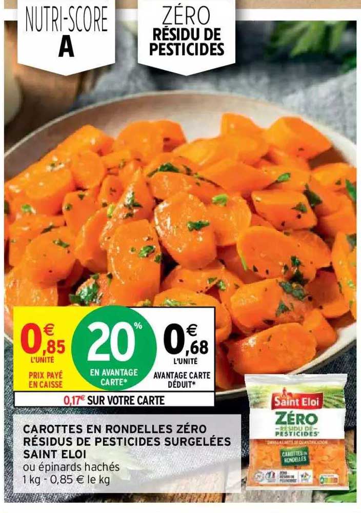 carottes en rondelles zéro résidus de pesticides surgelées saint éloi