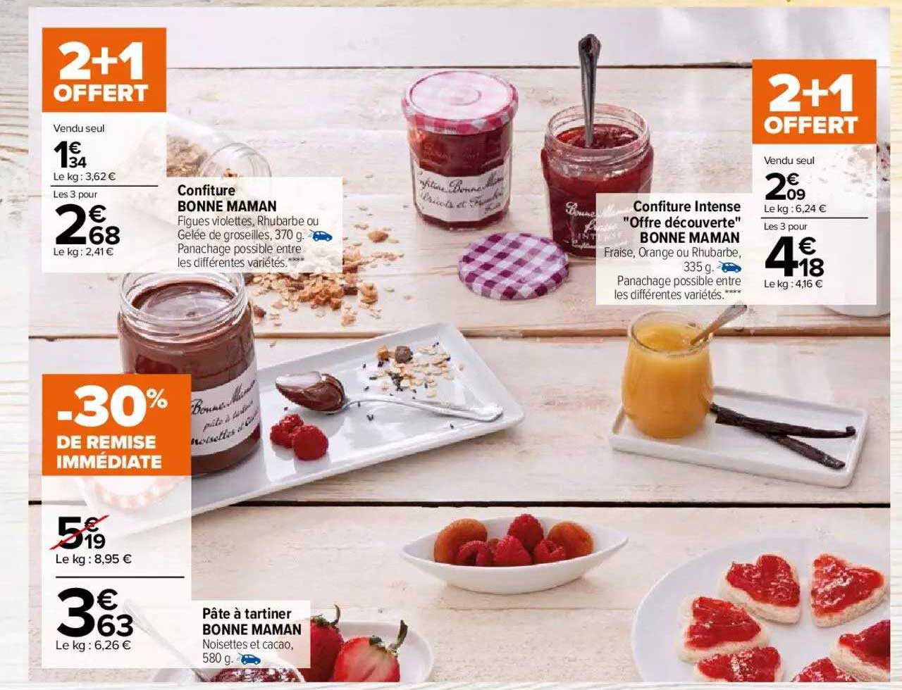 confiture bonne maman, pâte à tartiner bonne maman, confiture intense "offre découverte" bonne maman