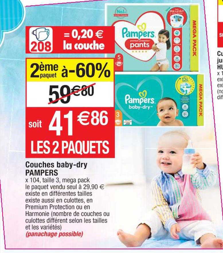 couches baby-dry pampers
