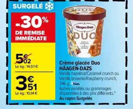crème glacée duo häagen-dazs