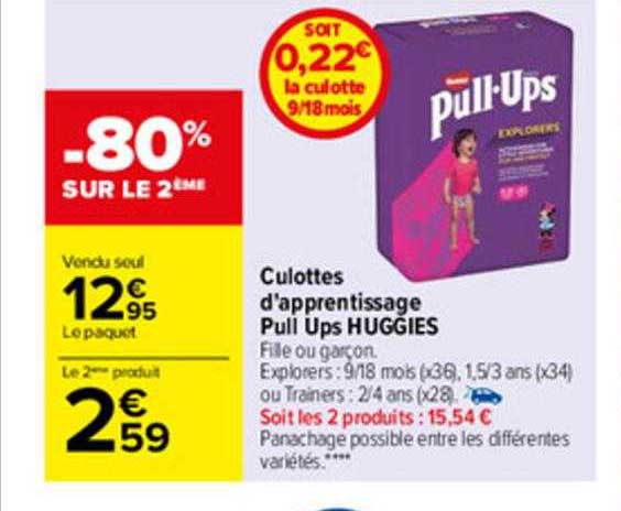 culottes d'apprentissage pull ups huggies