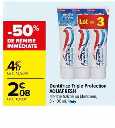 Dentifrice Triple Protection Aquafresh