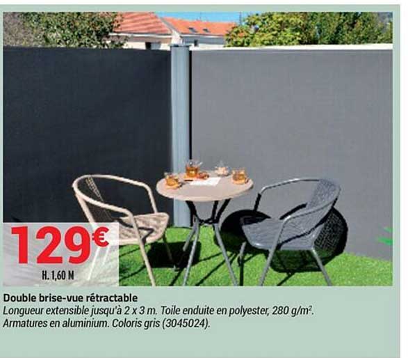 double brise-vue rétractable