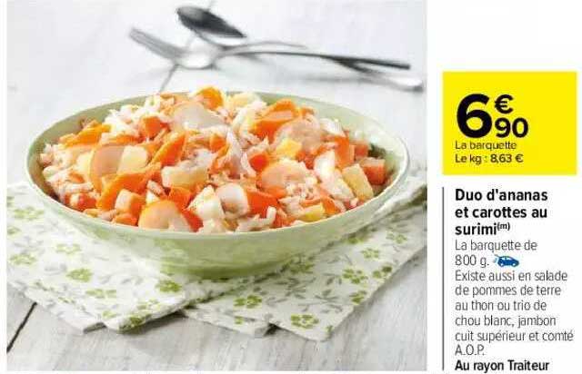 duo d'ananas et carottes au surimi