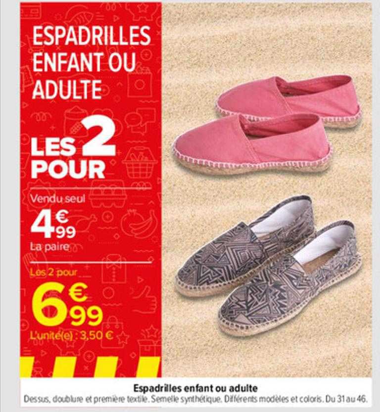 espadrilles enfant ou adulte