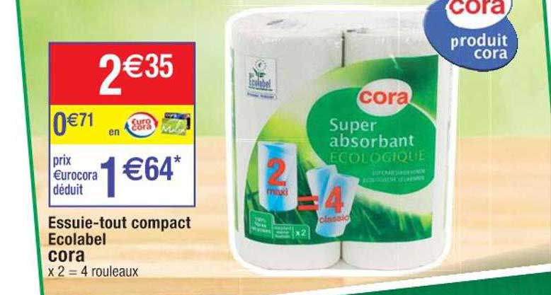 essuie-tout compact écolabel cora