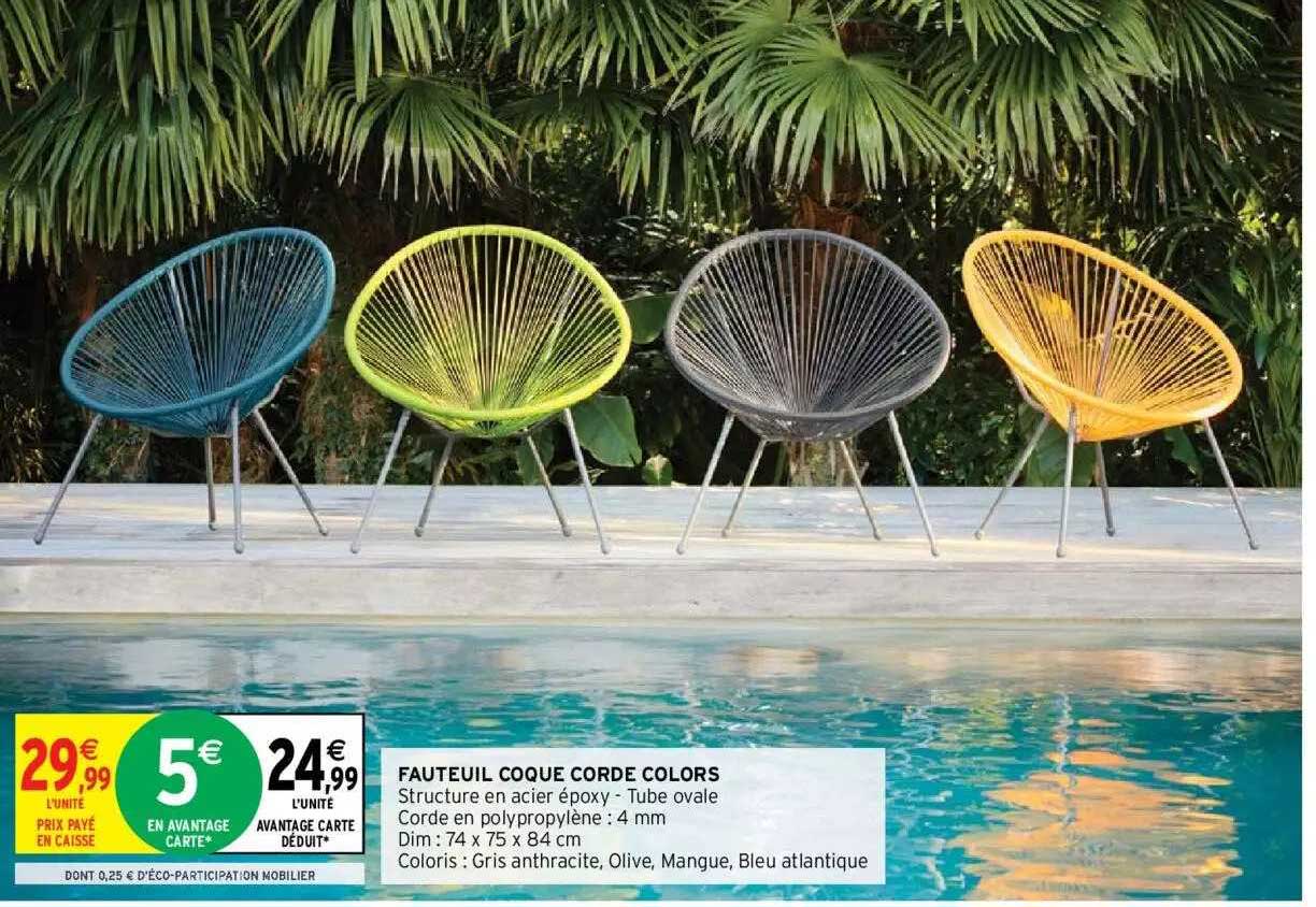 Fauteuil Coque Corde Colors