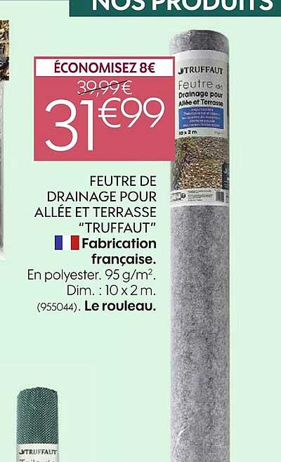 feutre de drainage pour allée et terrasse "truffaut"