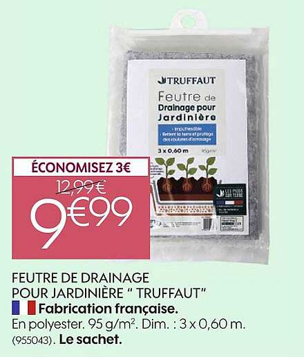 feutre de drainage pour jardinière "truffaut"