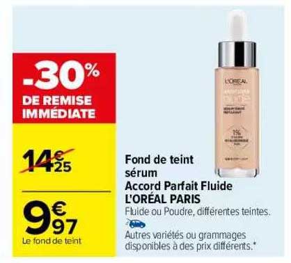 fond de teint sérum accord parfait fluide l'oréal paris