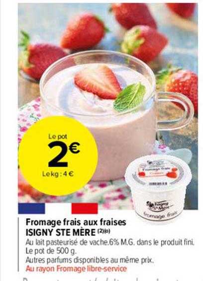 fromage frais aux fraises isigny ste mère