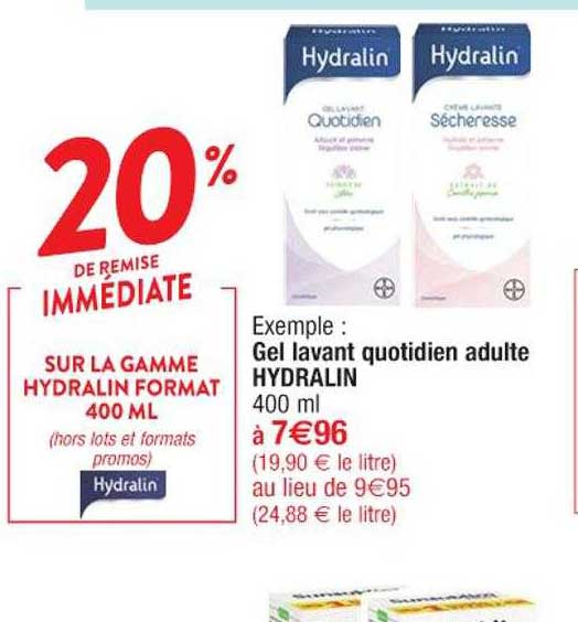 gel lavant quotidien adulte hydralin