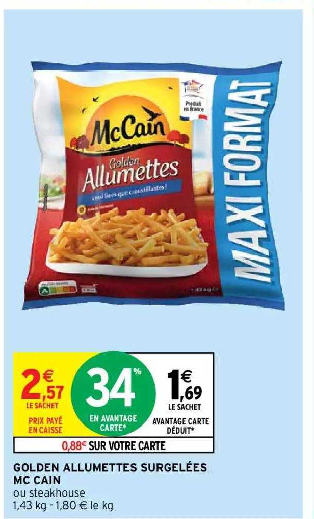 golden allumettes surgelées mc cain