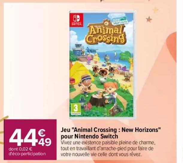 jeu "animal crossing : new horizons" pour nintendo switch