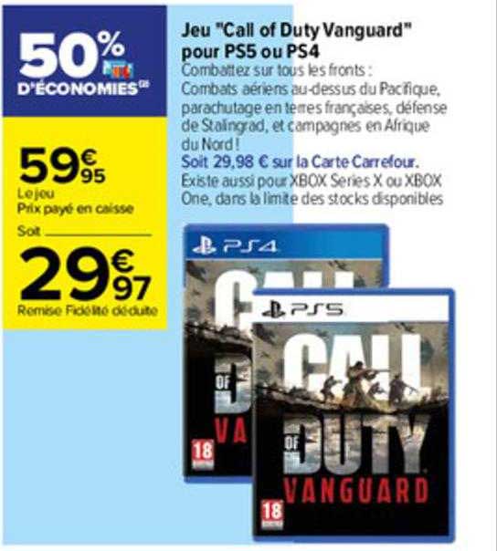 jeu "call of duty vanguard" pour ps5 ou ps4