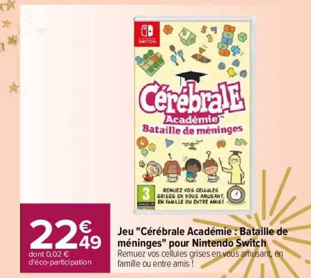 jeu "cérébrale académie : bataille de méninges" pour nintendo switch