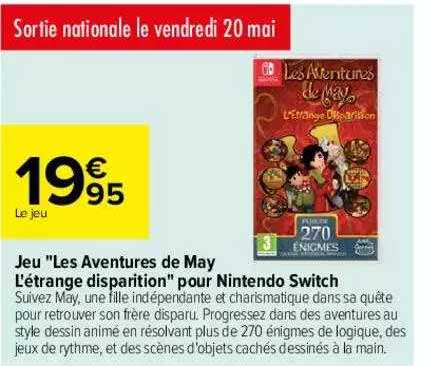 jeu "les aventures de may l'étrange disparition" pour nintendo switch