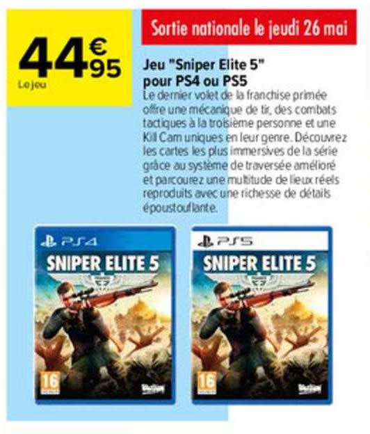 Jeu "sniper Elite 5" Pour Ps4 Ou Ps5