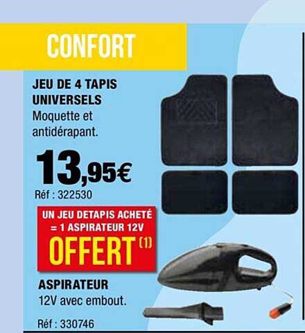jeu de 4 tapis universels aspirateur