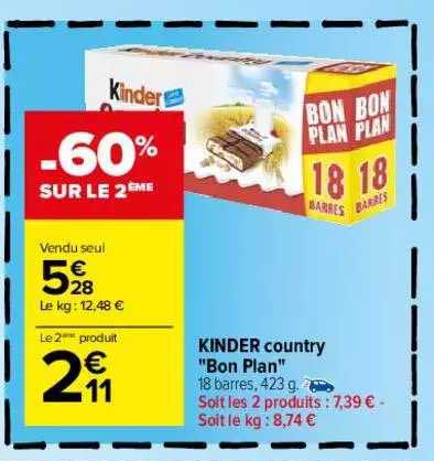 Kinder Country "bon Plan"