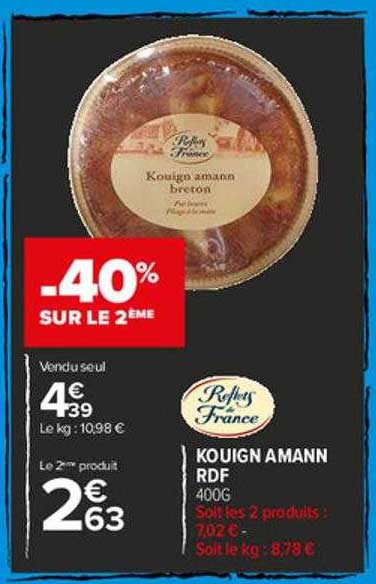 kouign amann rdf -40% sur le 2ème