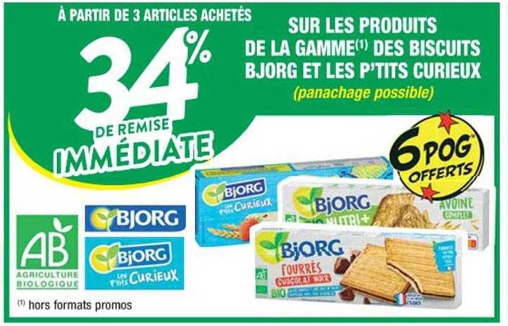 la gamme des biscuits bjorg et les p'tits curieux