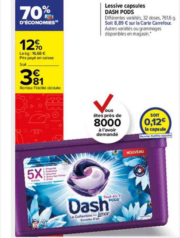 Lessive Capsules Dash Pods