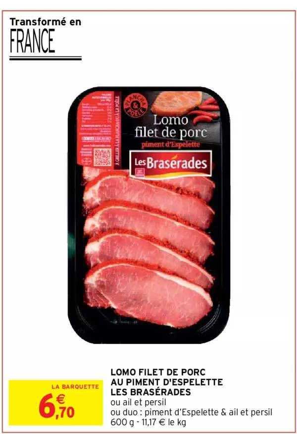 lomo filet de porc au piment d'espelette les brasérades