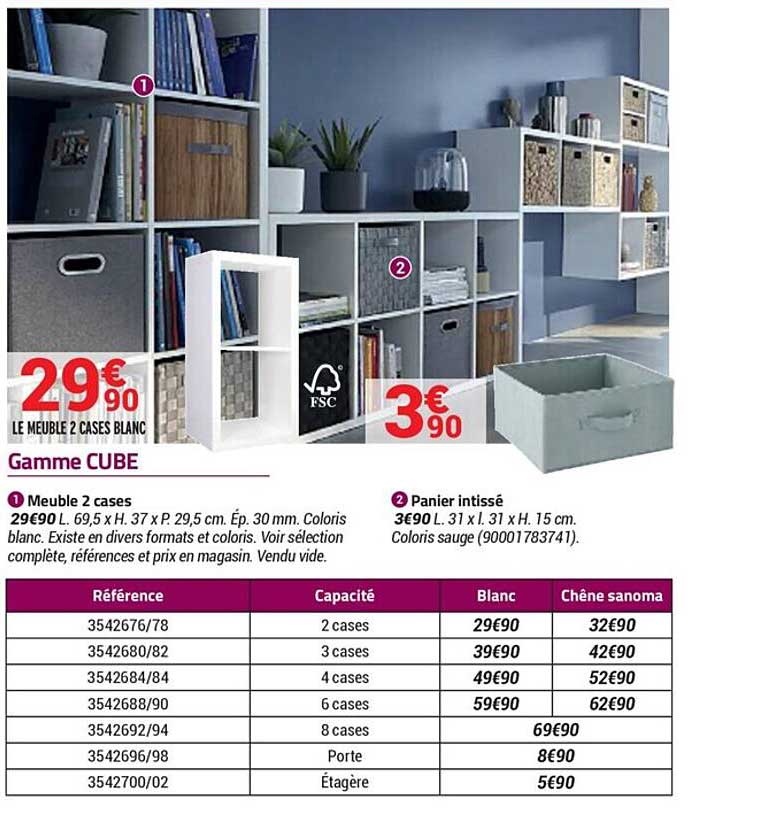 Meuble 2 Cases Panier Intissé