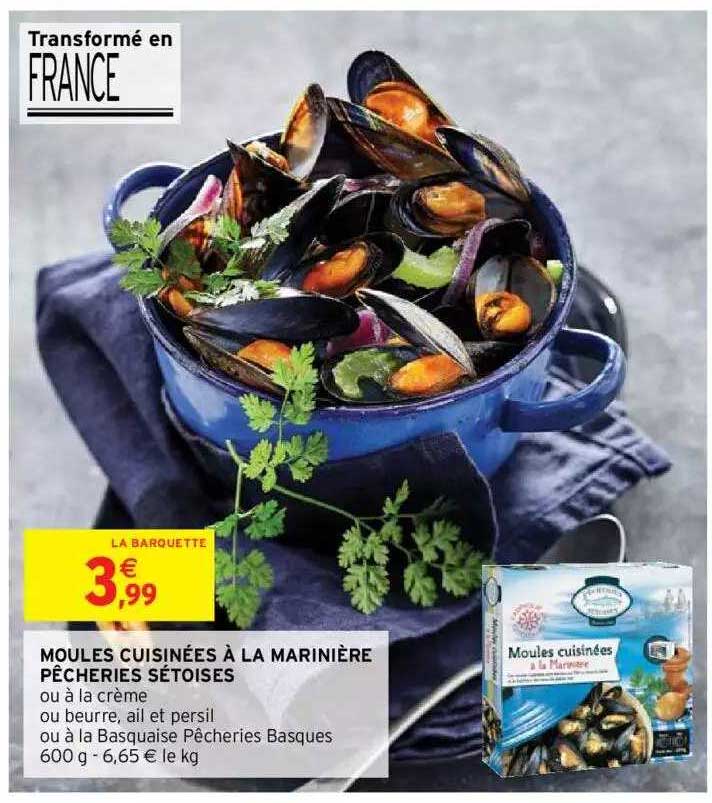 moules cuisinés à la marinière pêcheries sétoises